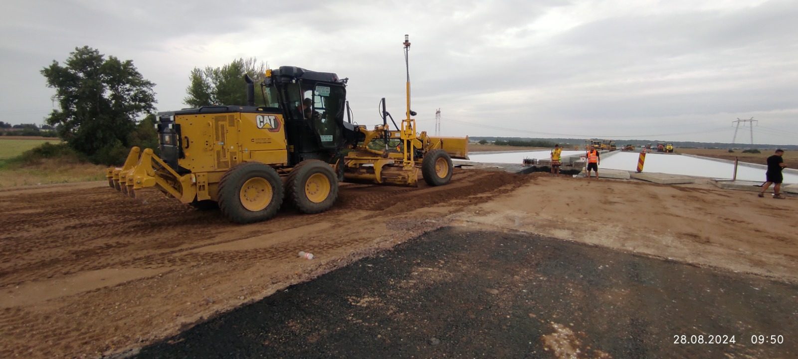 Autogreder CAT Lucru Asfalt